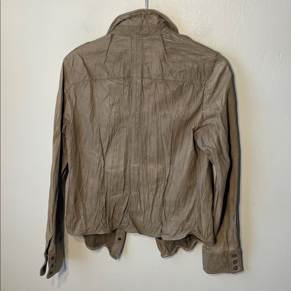 Allsaints Leather Snap Button Shacket - image 5
